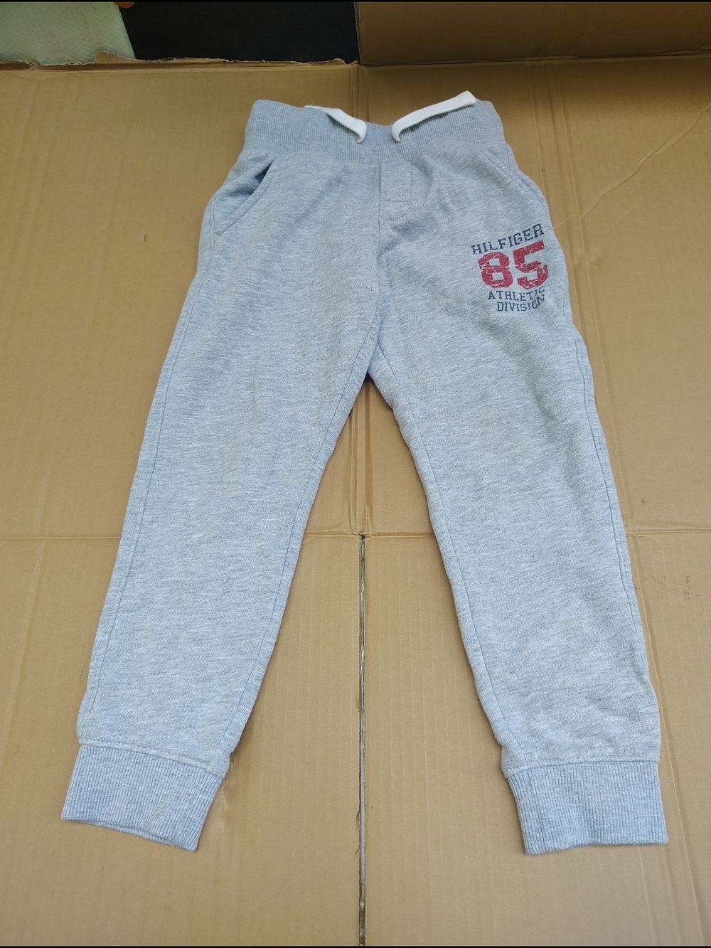 Tommy Hilfiger Gray Kids Sweatpants with Red 85 Accent